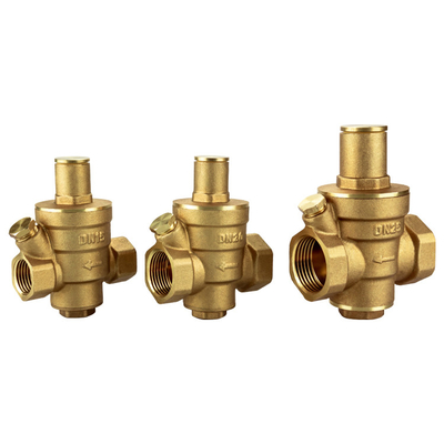 Forged 1/2" PN16 Double Female Thread Brass Water Pressure Reducing Valve With Gauge